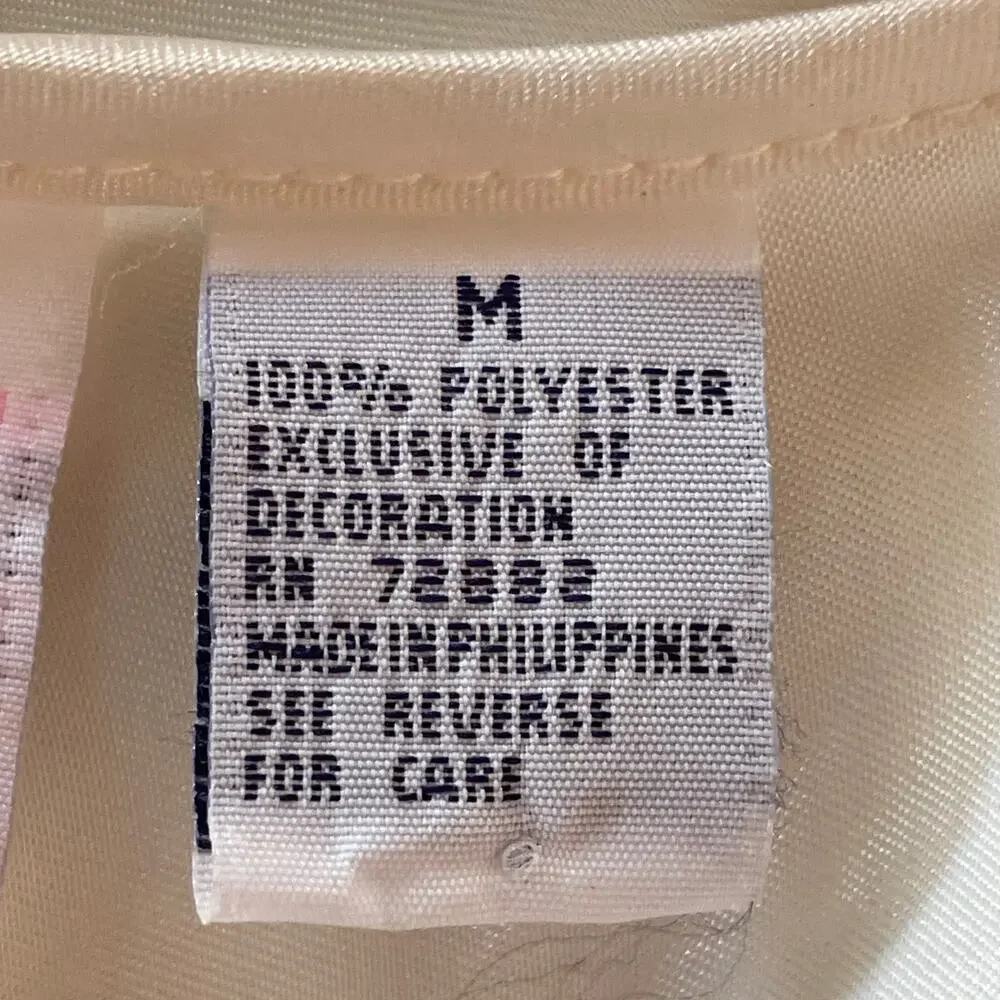 Best United Garment Co. Lingerie Cream Slip / Slip Dress Sz MED Satin and Lace